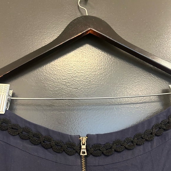 “Girls from Savoy” 10 (Anthropologie) Navy Blue Skirt with gold button nautical - Picture 6 of 16